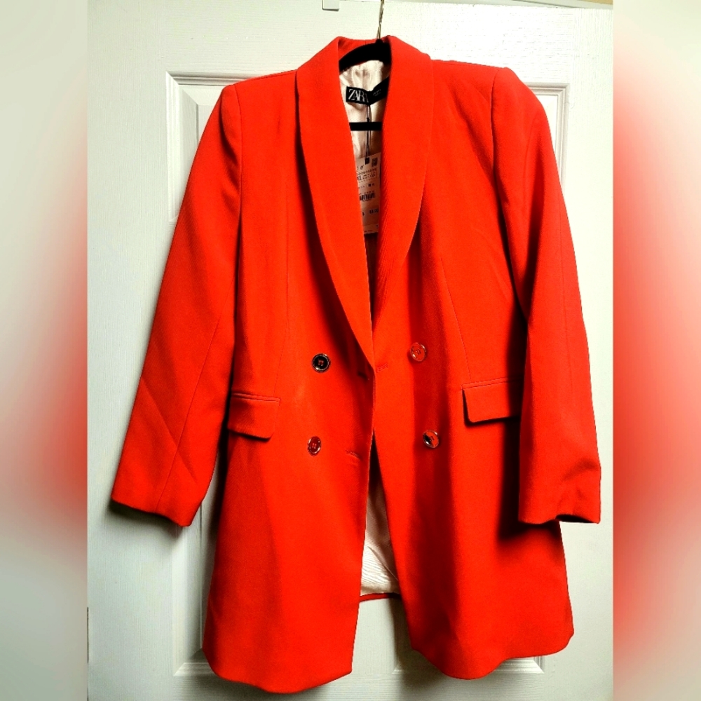 Zara Double Breasted Long Blazer